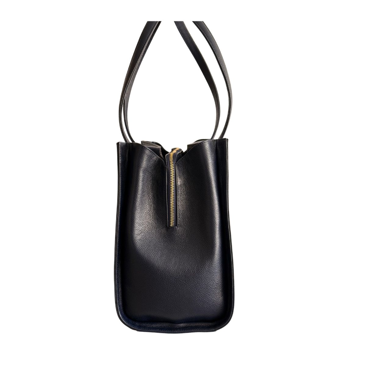 QARA - Tote Kate QARA de Cuero Genuino  Bolso Grande para Laptop con Cierre Metálico