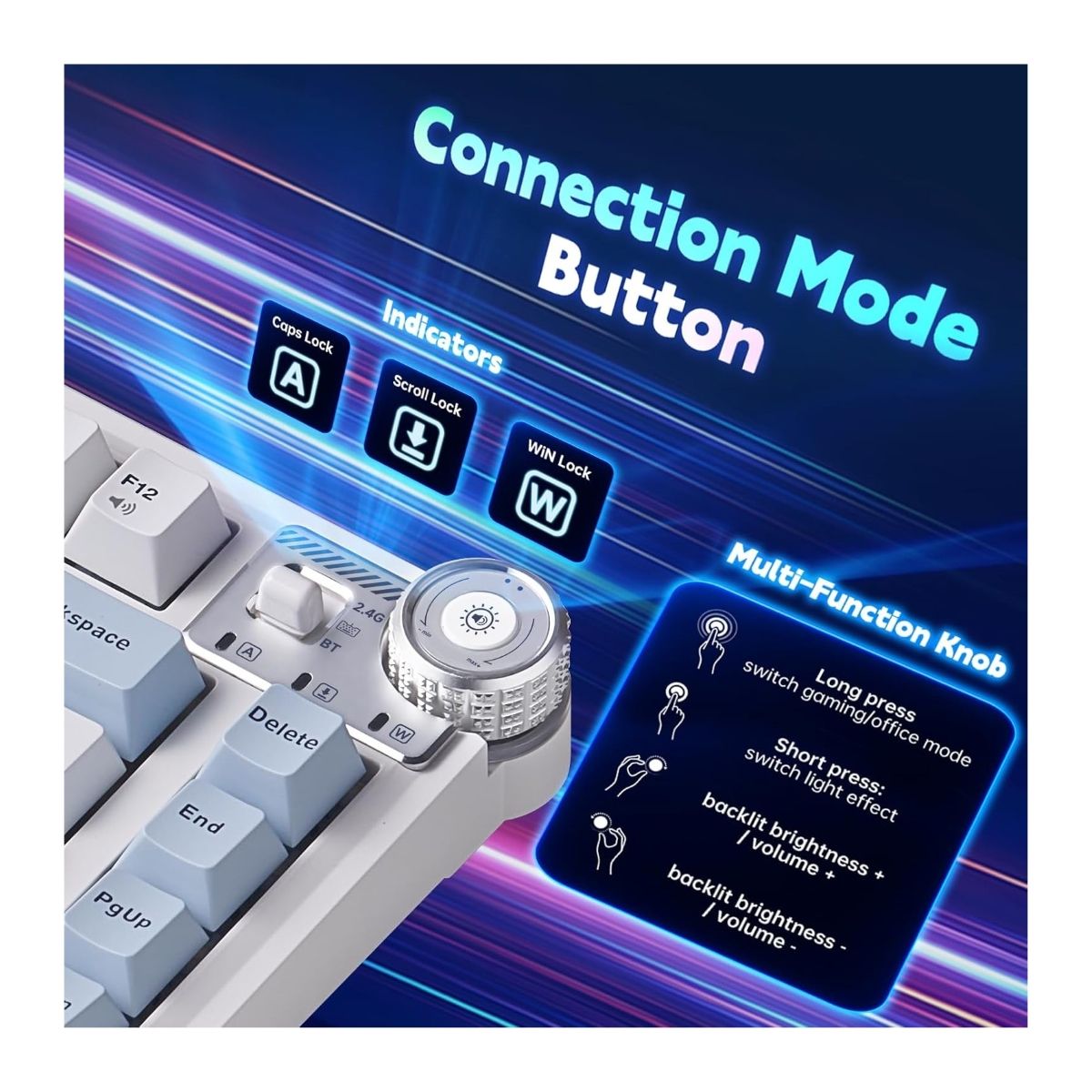 AULA - Teclado Mecánico Inalámbrico AULA AU75 - Seiya Switch LEOBOG