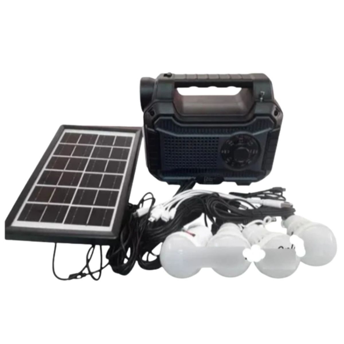 GENERICO - Kit Solar Portátil con  Panel Solar SISTEMA DE ILUMINACIÓN
