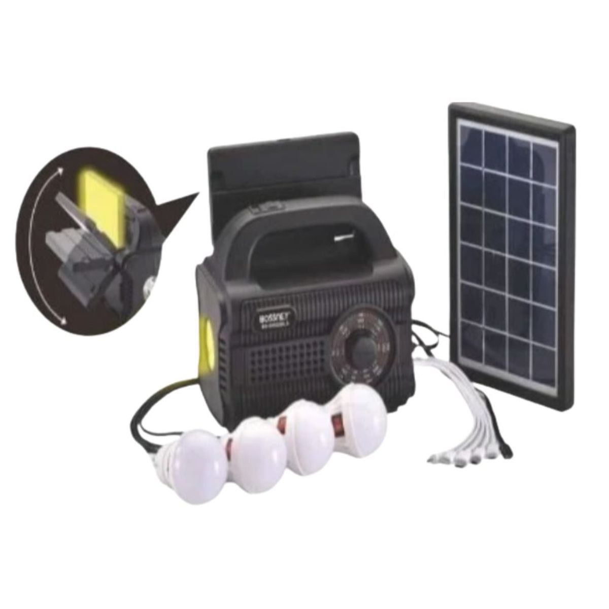 GENERICO - Kit Solar Portátil con  Panel Solar SISTEMA DE ILUMINACIÓN