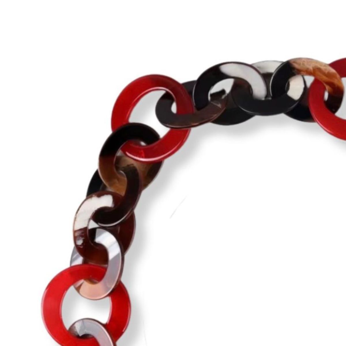 ESPIRAL ROJO - Collar Eslabones Largo - Acrílico