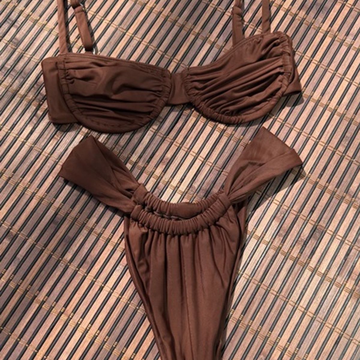 SOLARY - Bikini 2 piezas Corrugado marrón