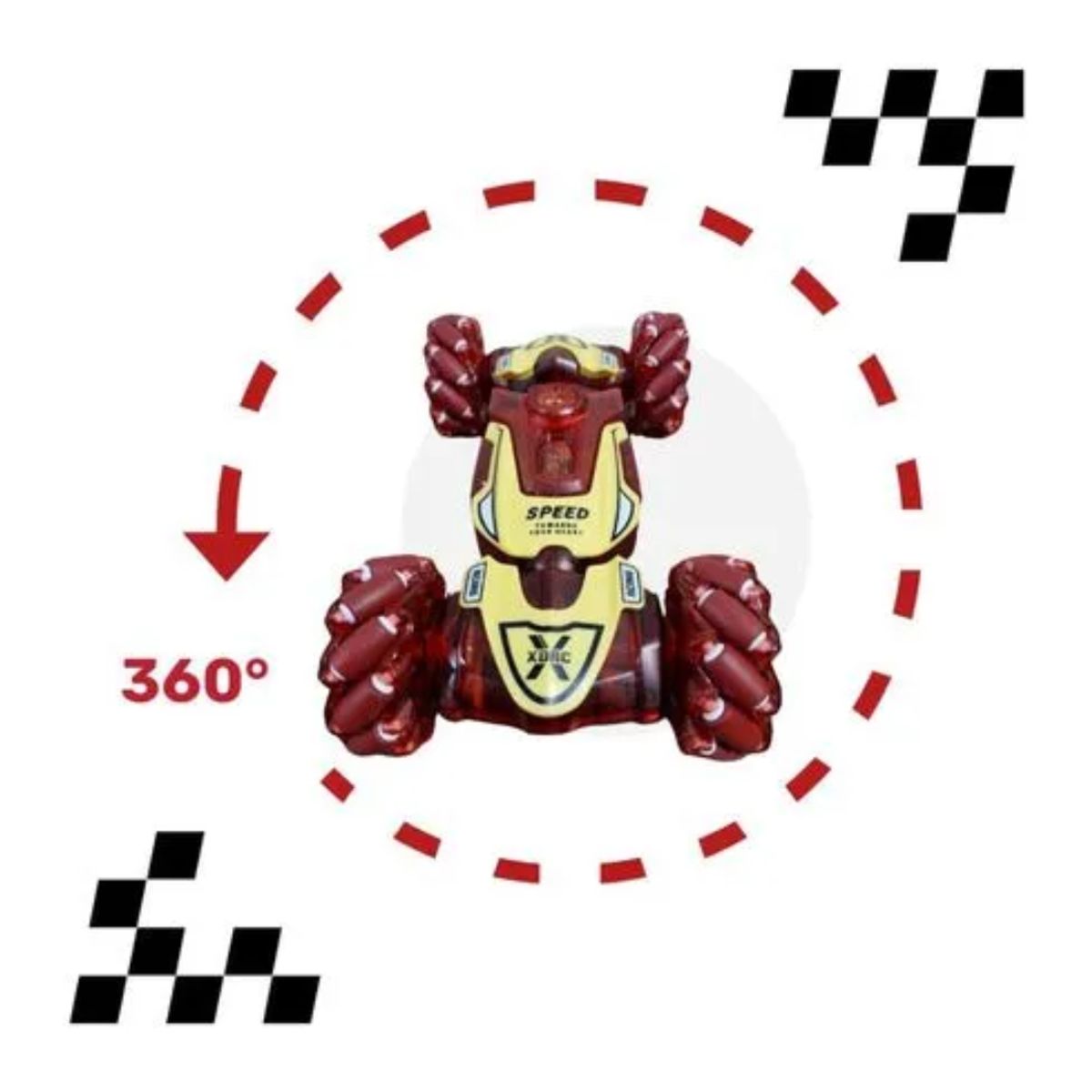 GENERICO - CARRO STUNT ROJO BOTA HUMO CON DOBLE CONTROL