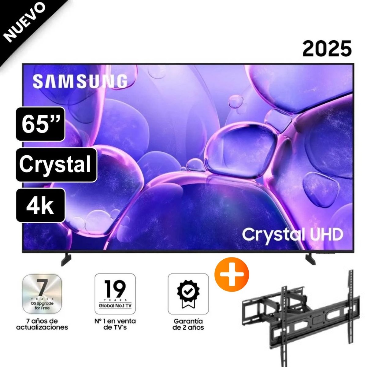SAMSUNG - Televisor Samsung 65” Crystal UHD 4K UN65U8000FG + RACK