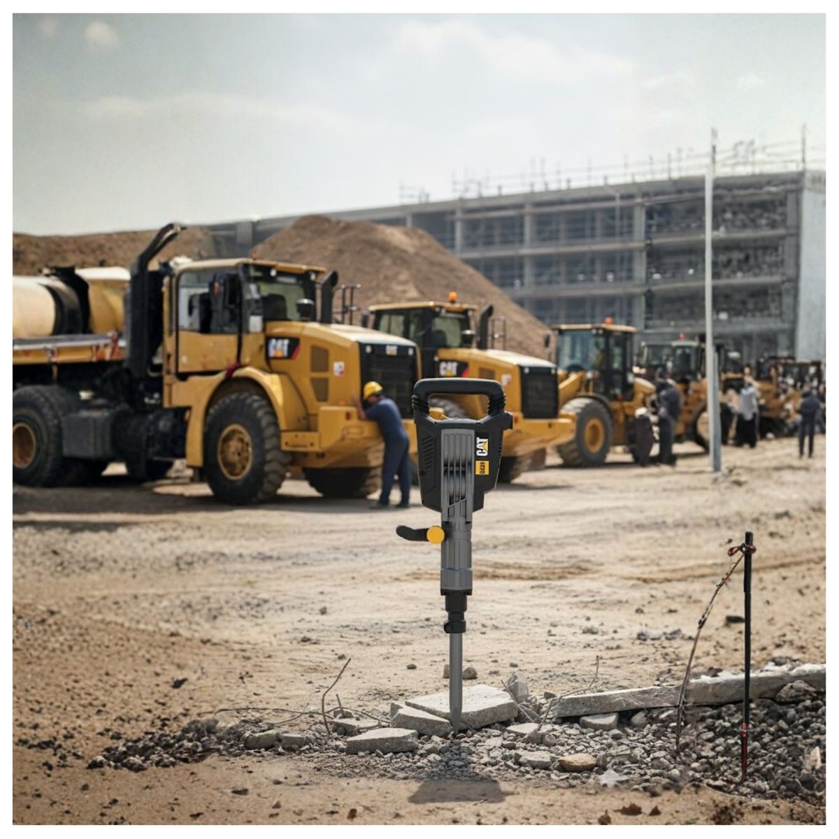 CAT - MARTILLO DEMOLEDOR 1750W, 2 Cinceles, MALETACON RUEDAS CAT