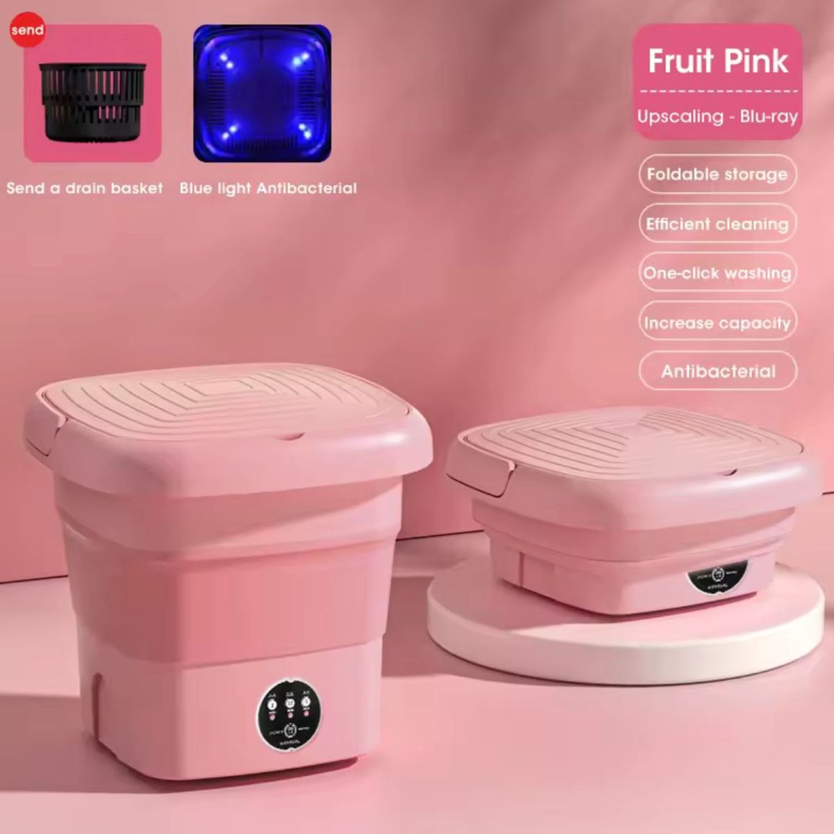 GENERICO - Lavadora Portátil Plegable de 11L  Compacta y Eficiente