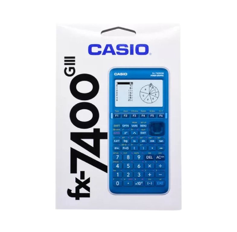 Calcolatrice Scientifica Casio FX-7400GIII Con Grafico, Display Monocromatico, 396 Funzioni, Colore Turchese