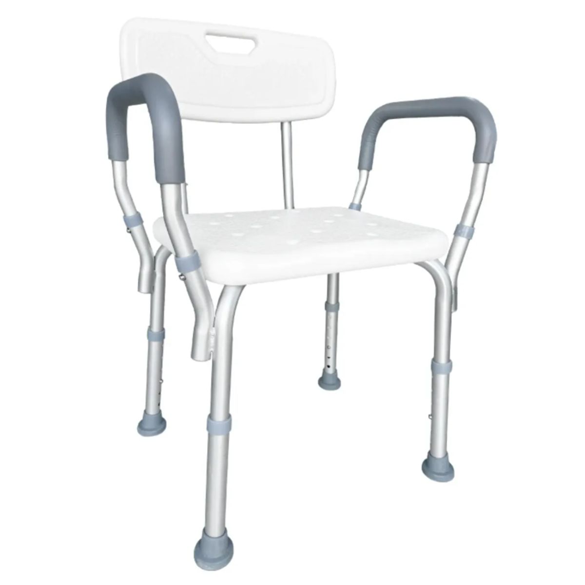 GENERICO - Silla de Ducha con Apoya Brazos de Aluminio para Baño
