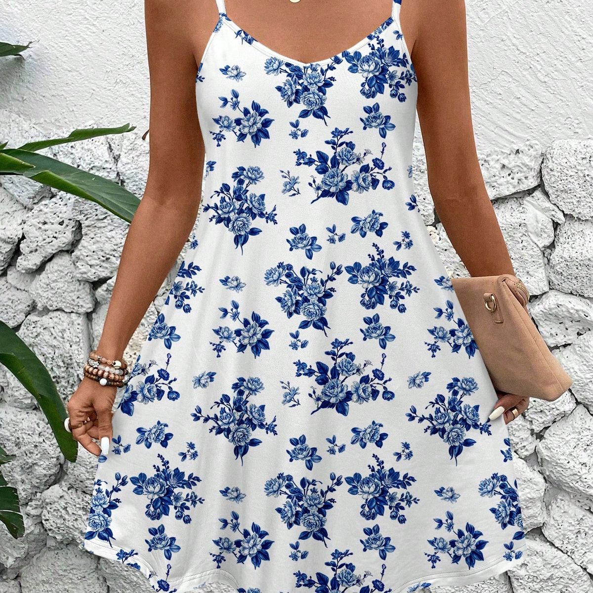 KAST PE - Vestido Noemi de Tirantes verano Amplio con estampado Talla M