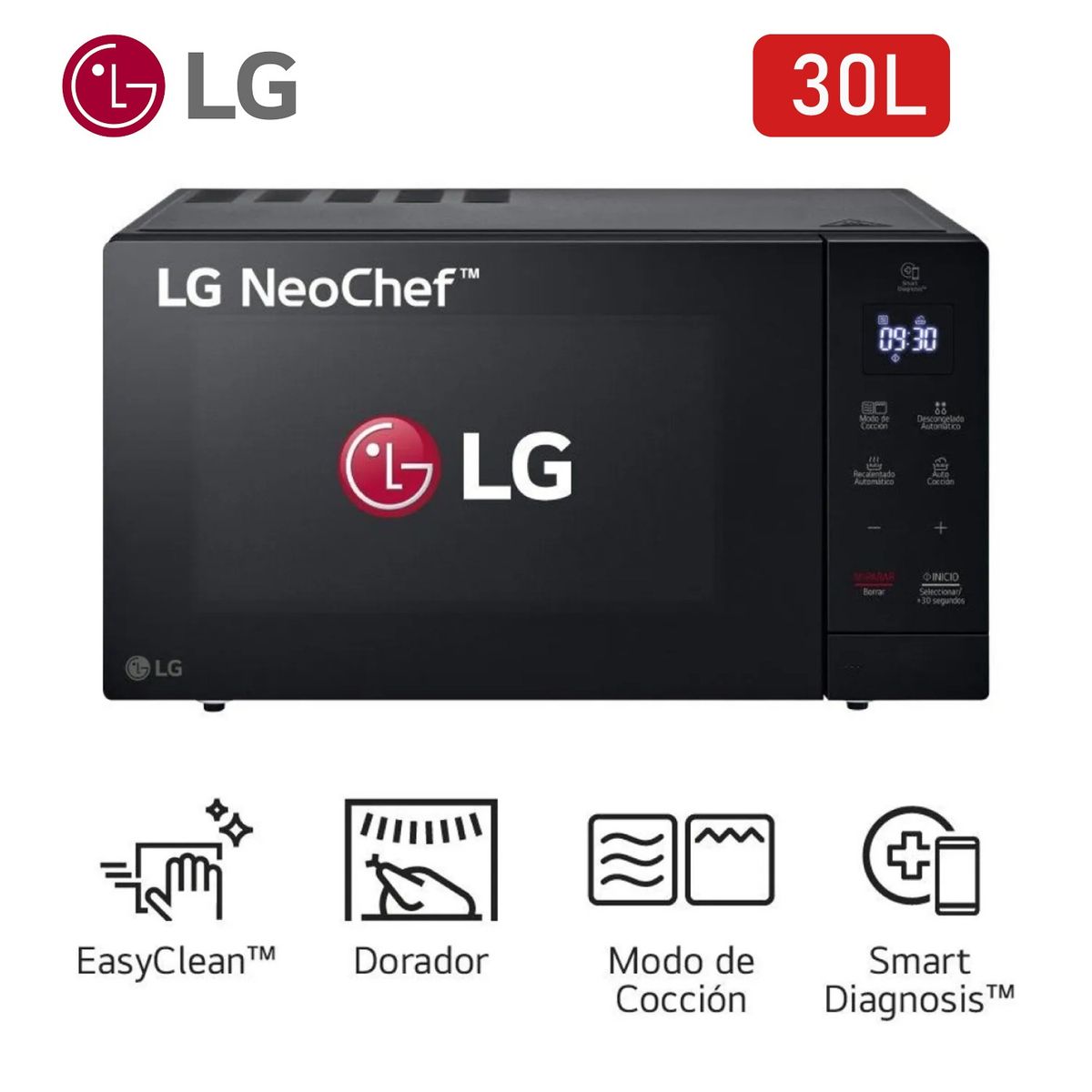 LG - Horno Microondas LG MH7032JAS Easy Clean 30 Litros