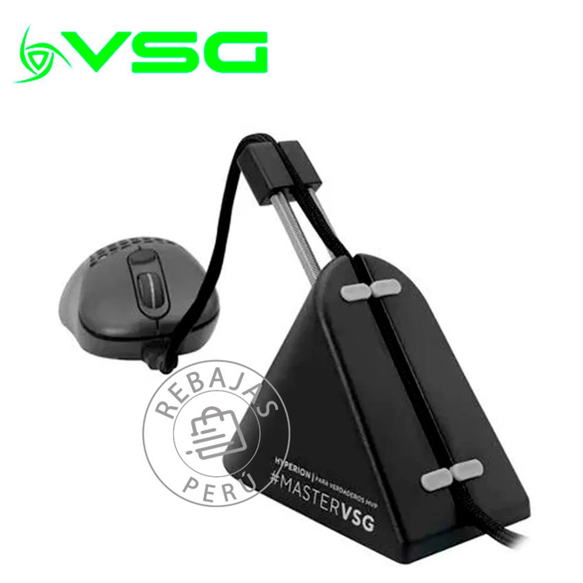 VSG - Soporte para Cable de Mouse VSG Hyperion Black con Base Antideslizante