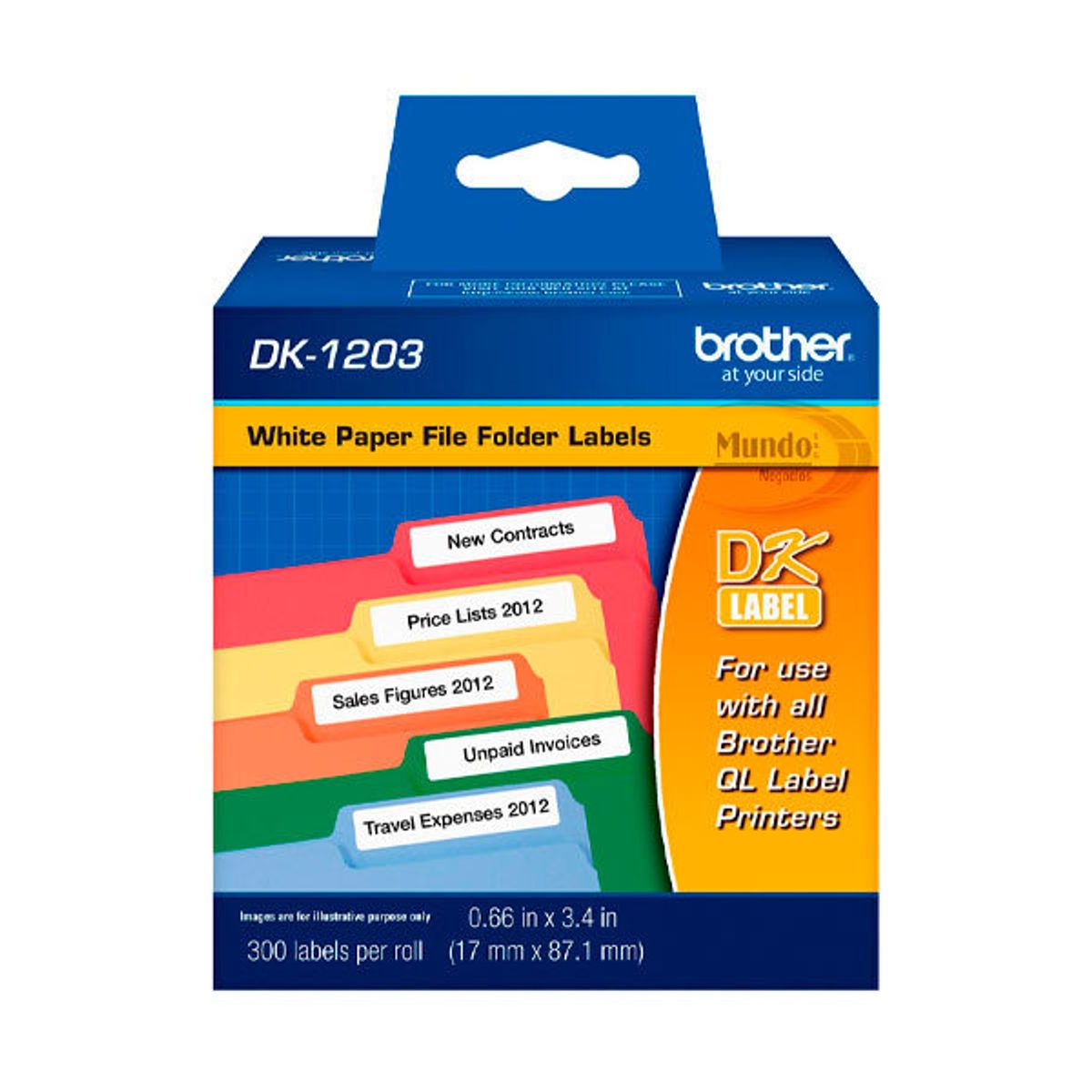 BROTHER - CINTA BROTHER DK-1203 17MMX87.1MM 300 ETIQUETAS