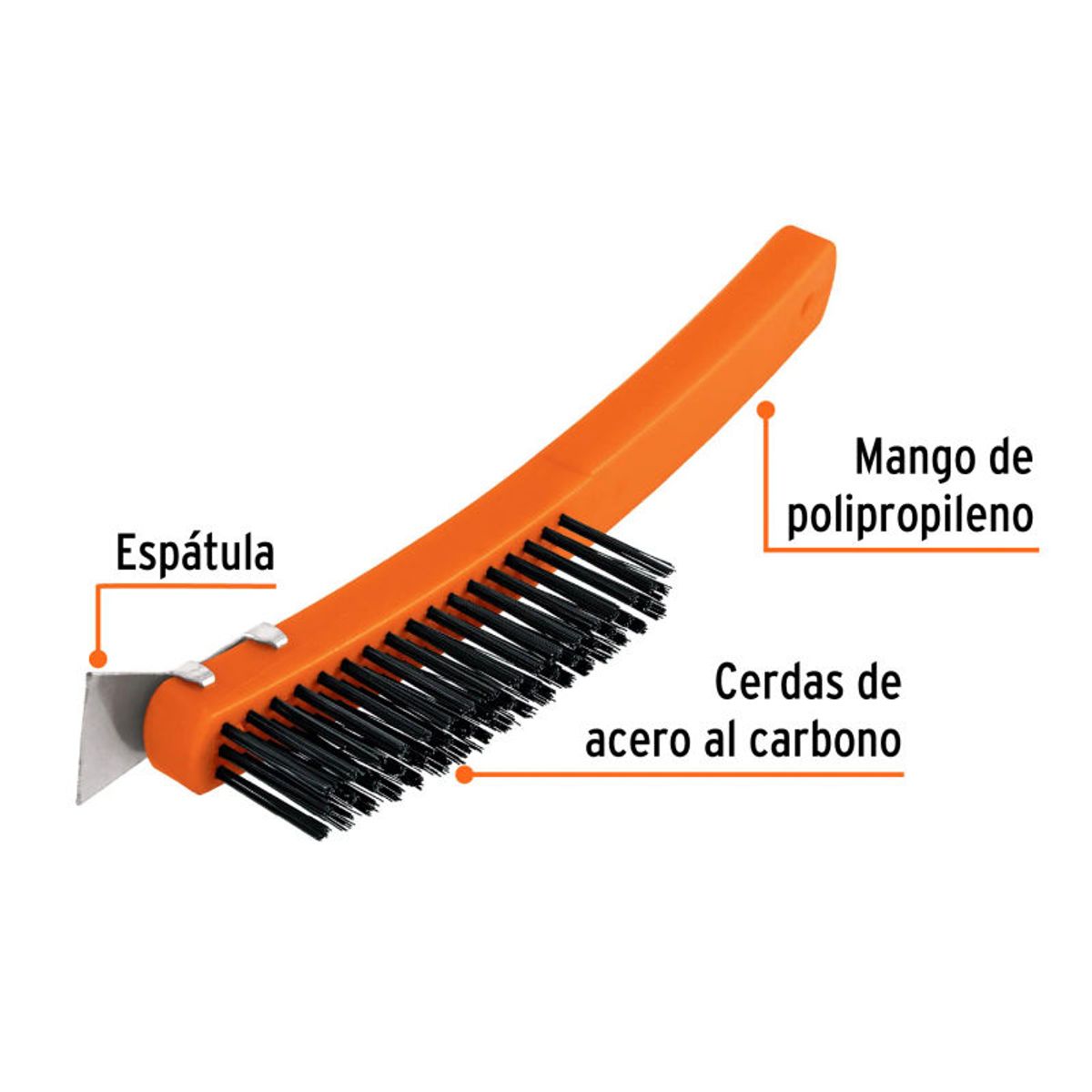 TRUPER - Cepillo de alambre 51 pinceles acero al carbono cespátula - 11539