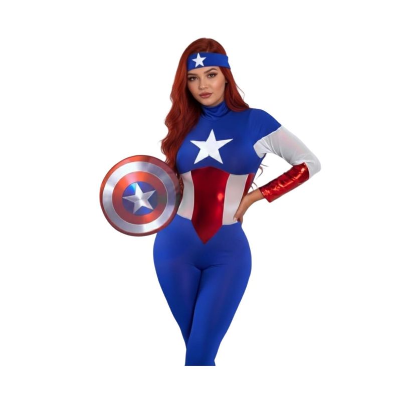 GENERICO - DISFRAZ HALLOWEEN CAPITANA AMERICA