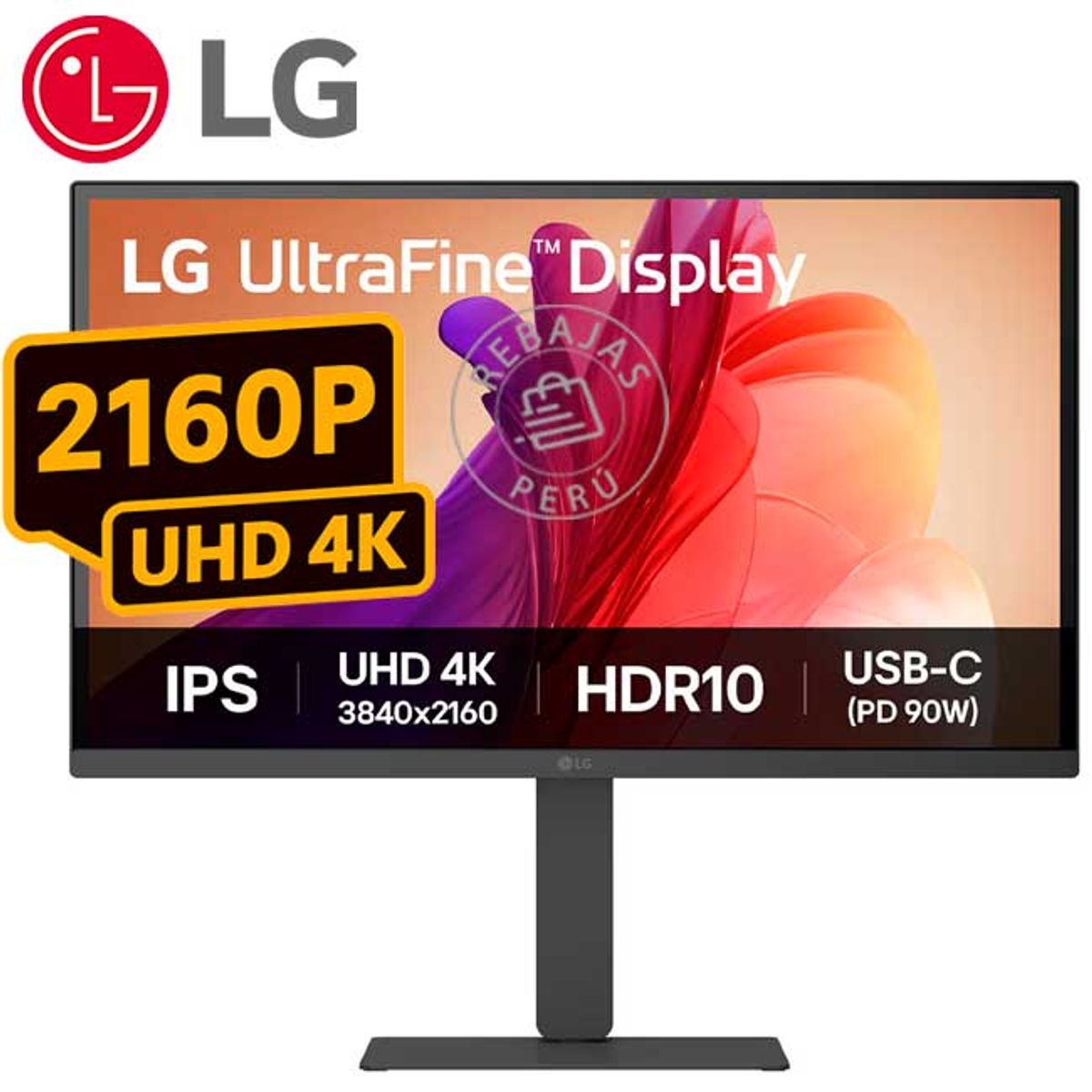 LG - Monitor LG 27U730A-B 27 UltraFine 4K IPS HDR10 USB-C 90W