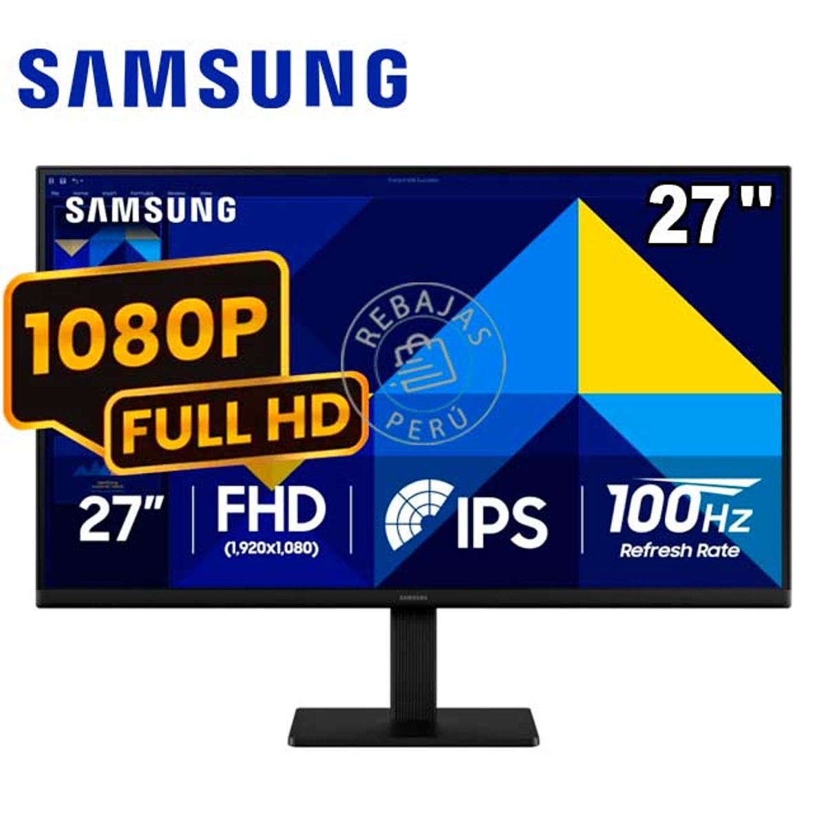 SAMSUNG - Monitor Samsung 27 LS27D300GALXPE FHD IPS 100Hz HDMI VGA