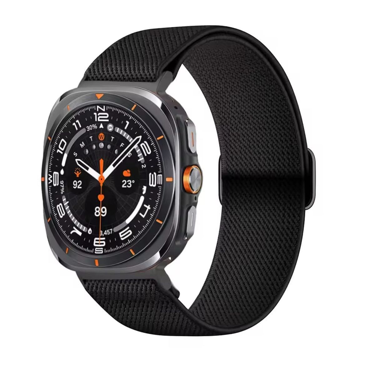 GENERICO - Correa Nylon para Samsung Galaxy Watch 8 40-44 mm classic 8 46mm Negro