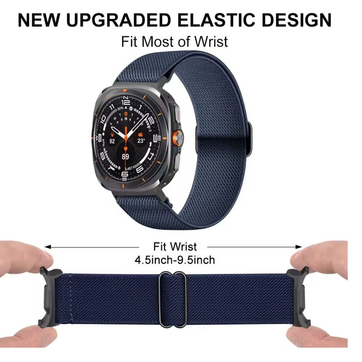 GENERICO - Correa Nylon para Samsung Galaxy Watch 8 40-44 mm classic 8 46mm Negro