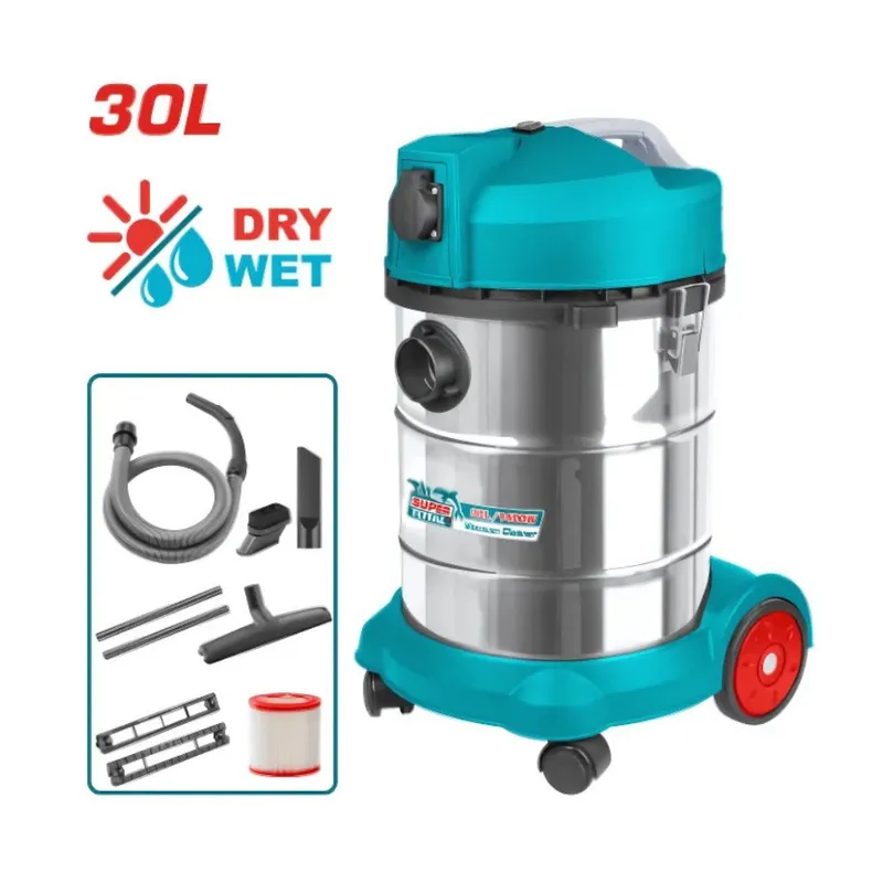 TOTAL - Aspiradora 30L 1400W 18KPA Seco Húmedo Industrial - TVC14301