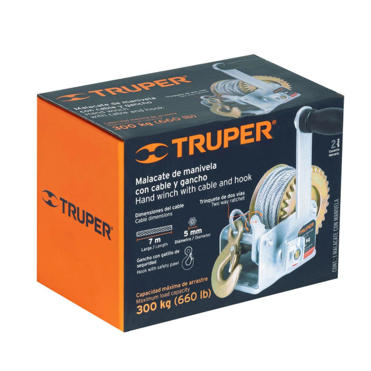 TRUPER - Templadora con ratchet de manivela 300 kg con cable Truper - 14719