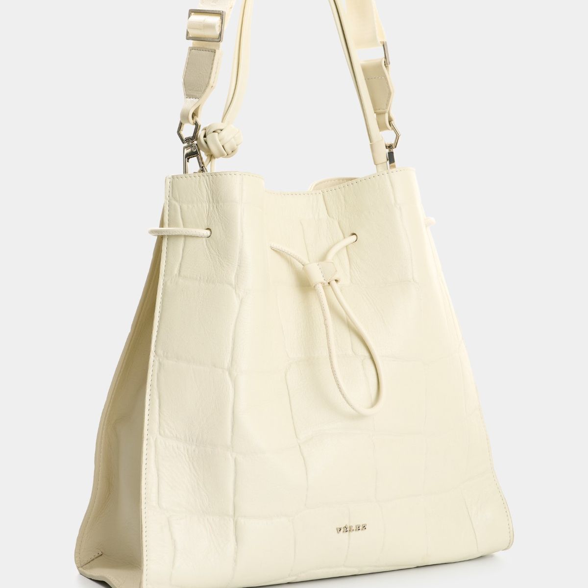VELEZ - Vélez Cartera Shopping De Cuero Grabado Mujer Aromia Blanco