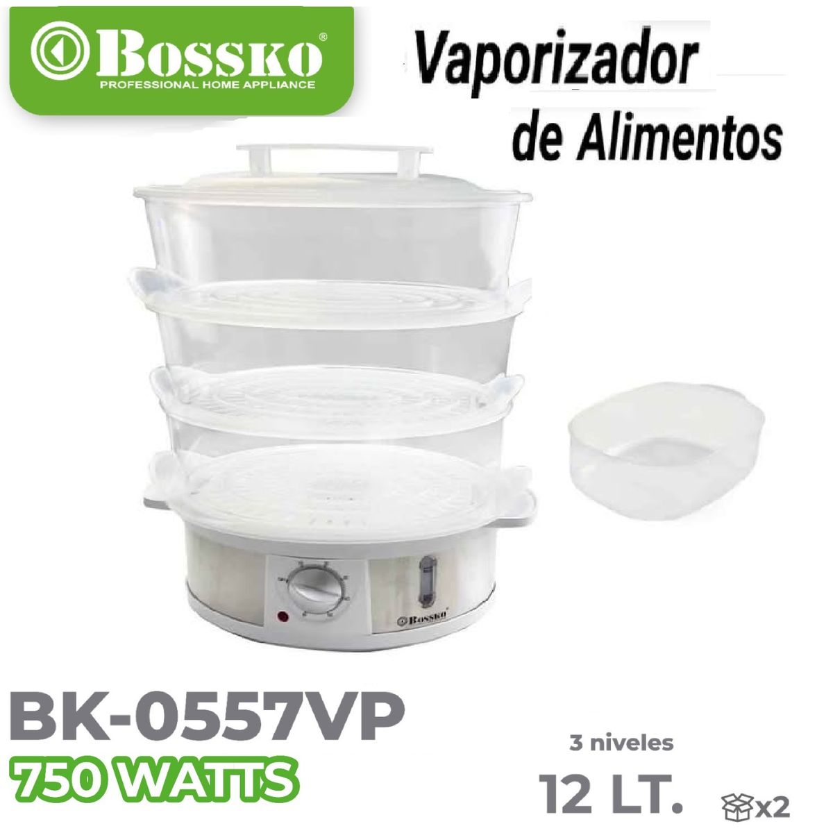 BOSSKO - Nueva Vaporera De Alimentos Bossko Bk-0557VP