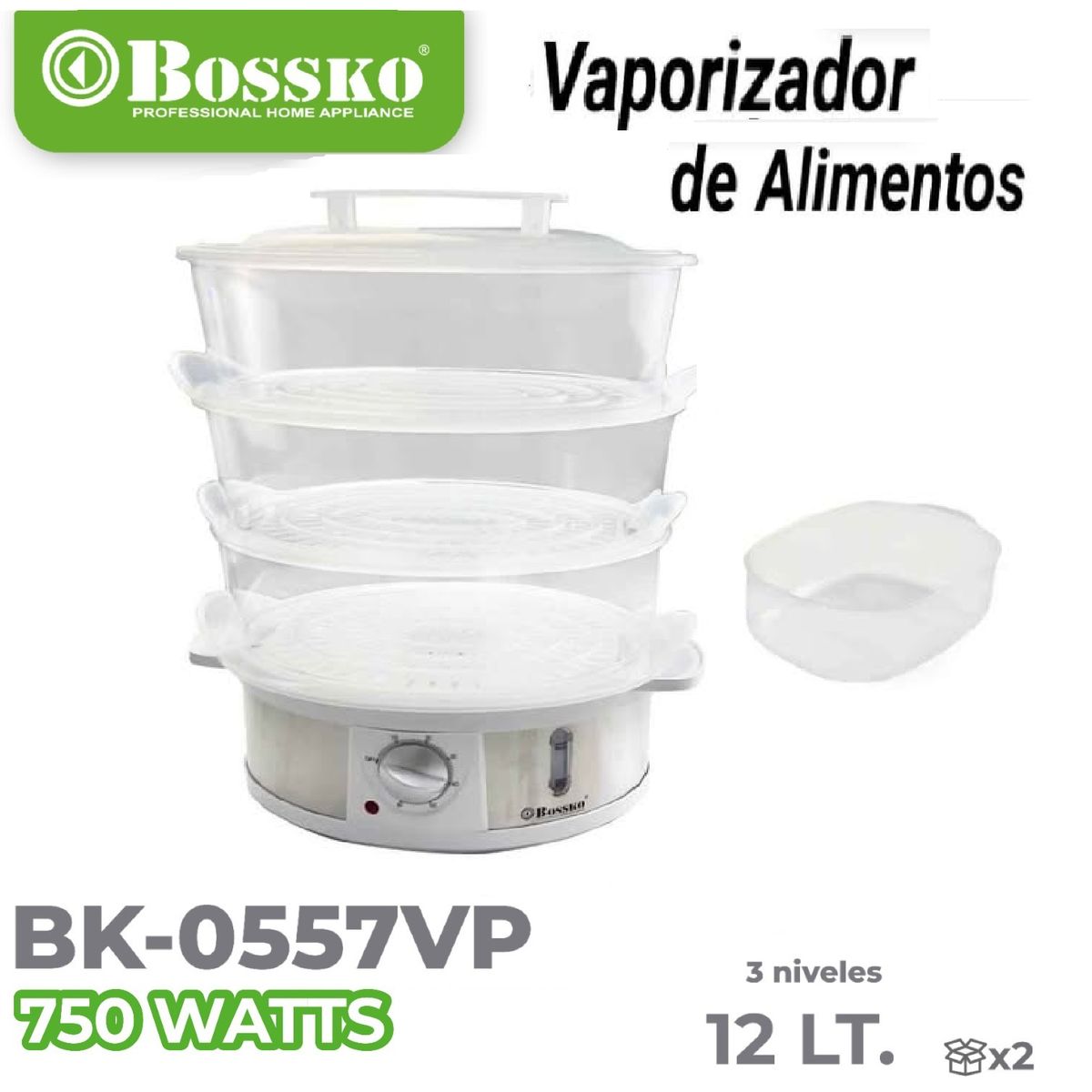 BOSSKO - Nueva Vaporera De Alimentos Bossko Bk-0557VP