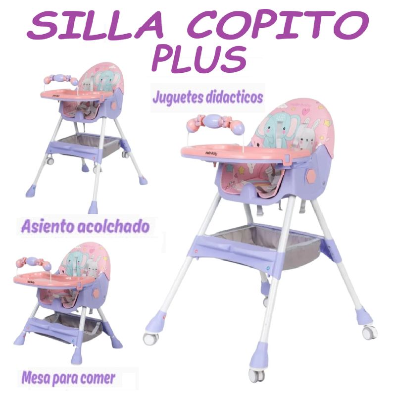 GENERICO - Nueva Silla de Comer Plegable 2 en 1 Copito Plus -Morado