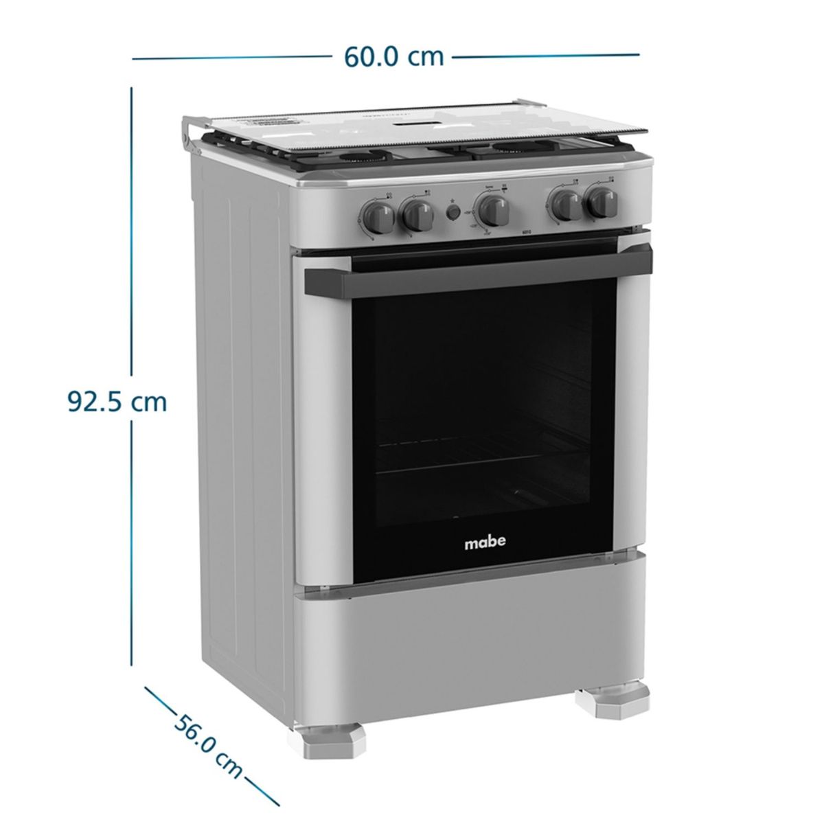 Mabe - COCINA MABE CMP6010FG1 A GAS DE 4 HORNILLAS  SILVER