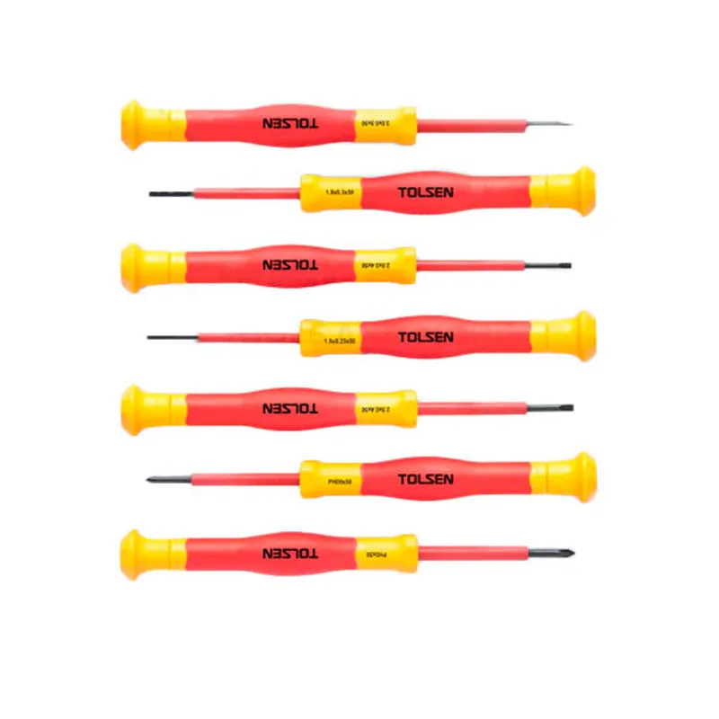 TOLSEN - Juego de Perilleros de Precisión Aislados 1000v 7pcs TOLSEN V32007