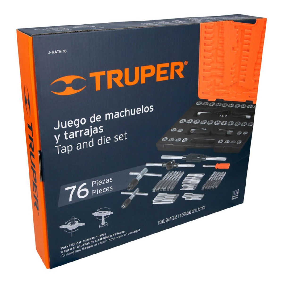 TRUPER - Juego de 76 piezas de machos y tarrajas Truper - 12443