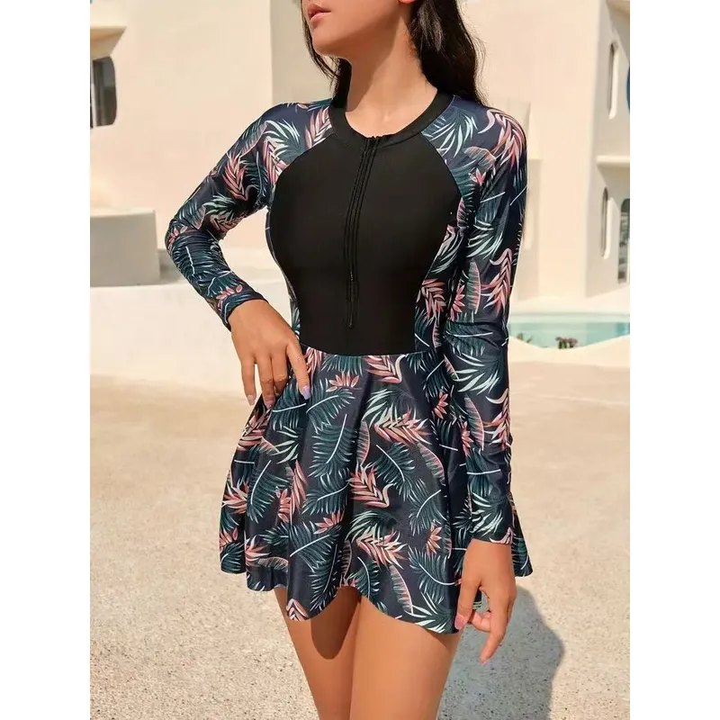 GENERICO - TRAJE DE BAÑO VESTIDO CON SHORT INCORPORADO