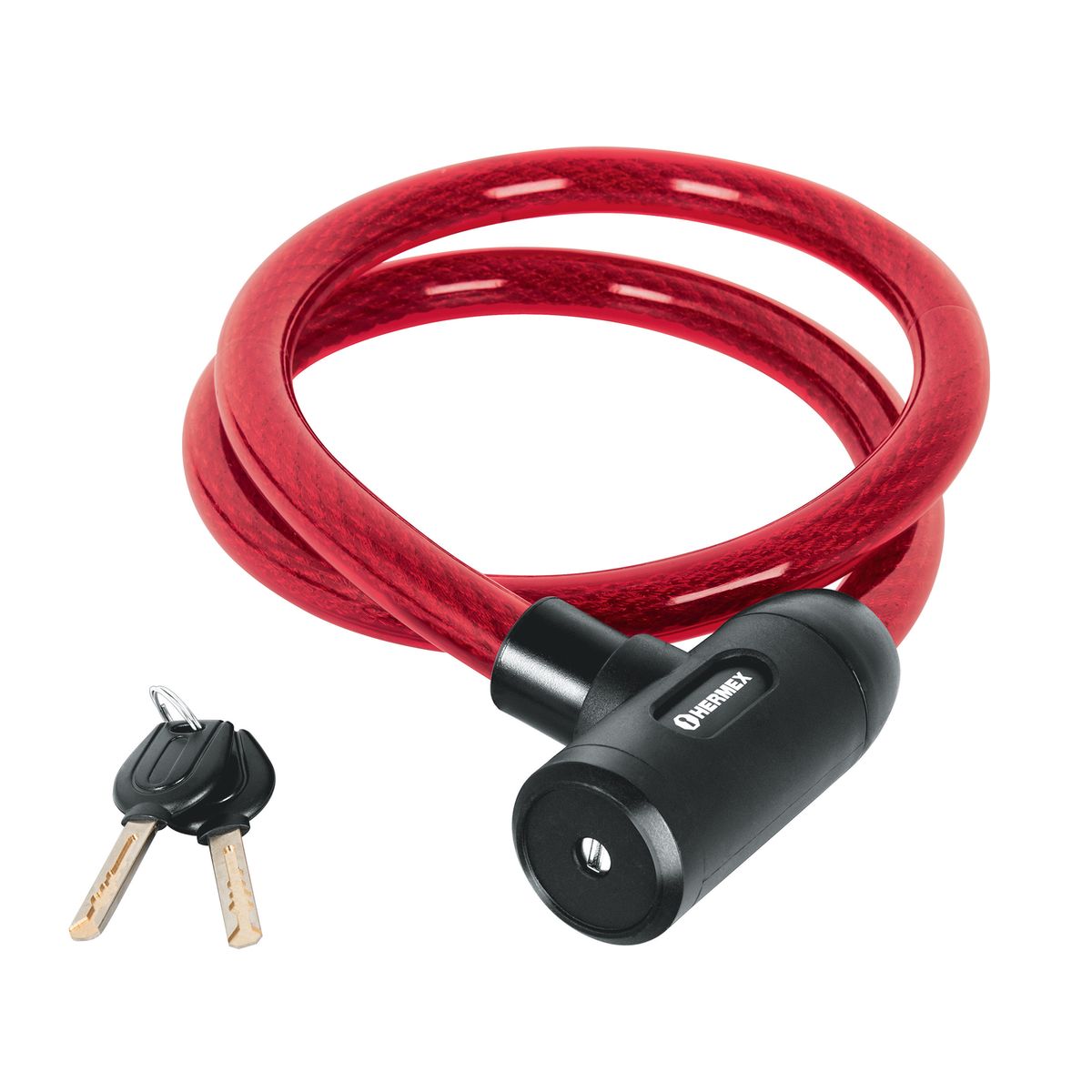 HERMEX - Candado de cable con llave, Ø 20 mm, 1,20 m