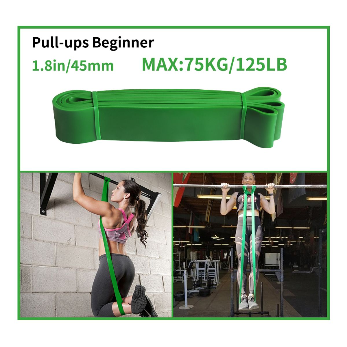 HOLGU - Banda de Resistencia Crossfit Dominadas Calistenia - VERDE