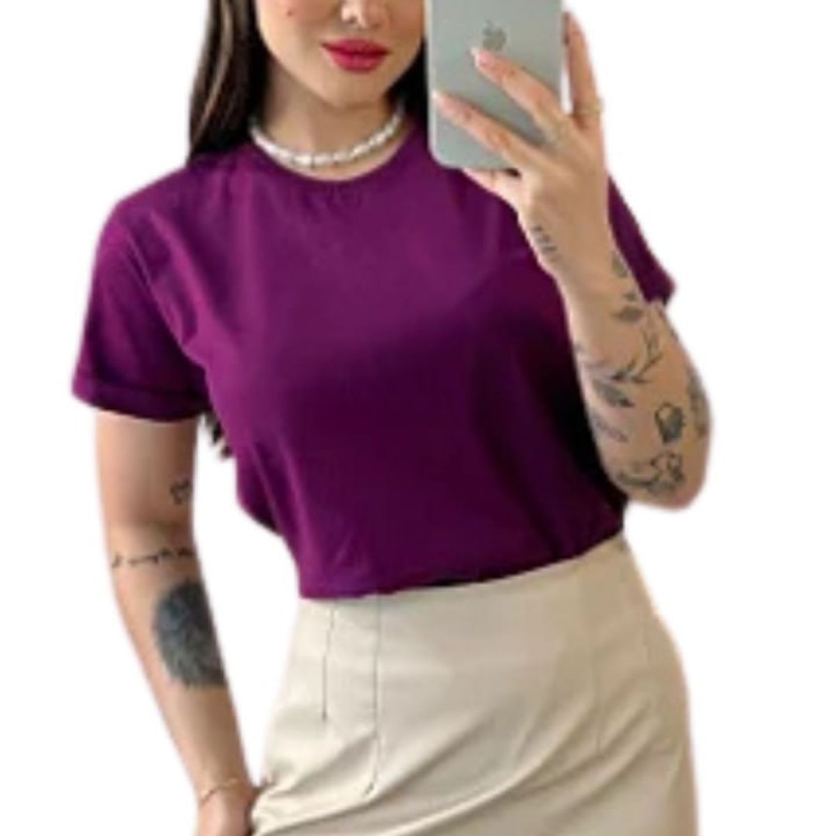 GENERICO - Polo Manga Doblada Morado