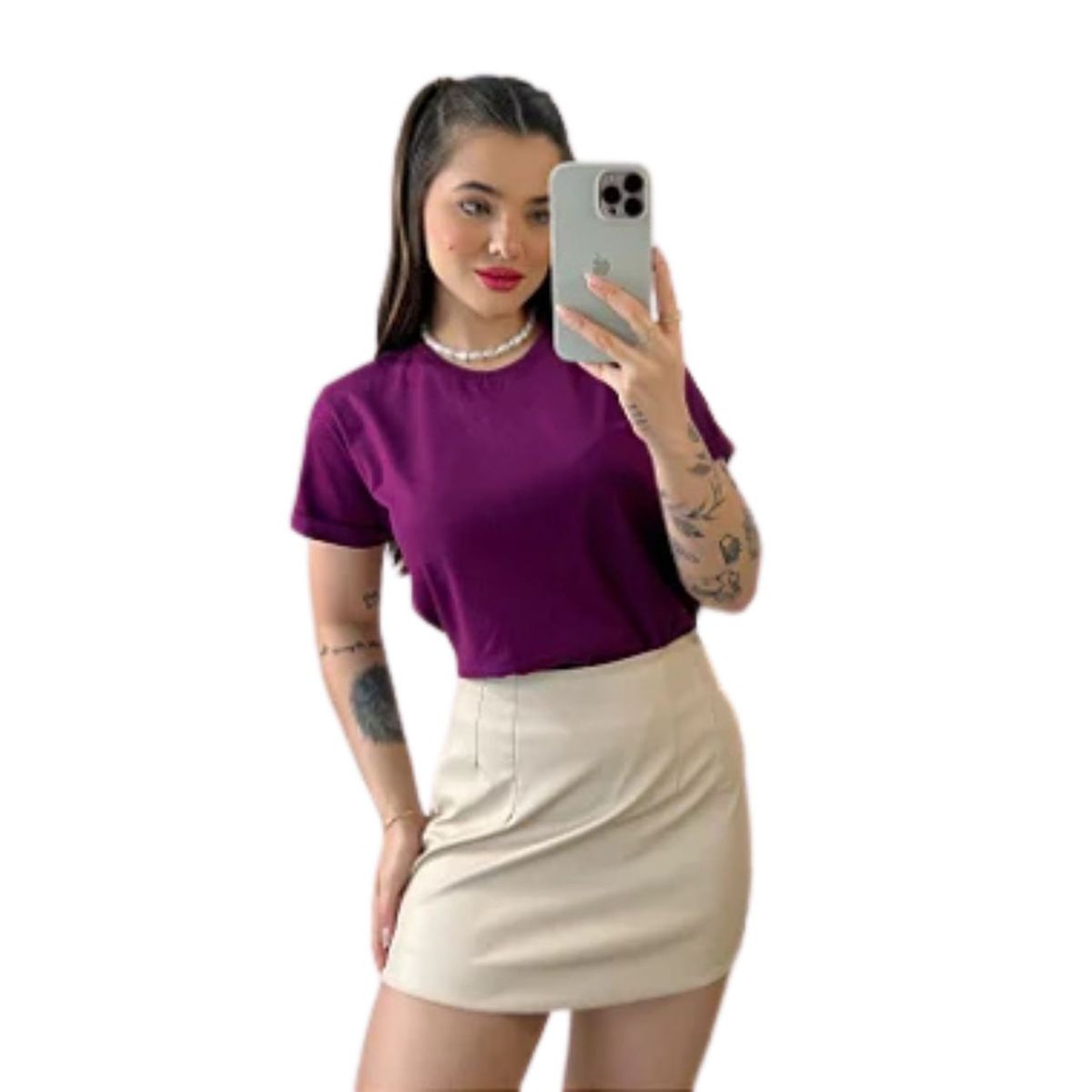 GENERICO - Polo Manga Doblada Morado