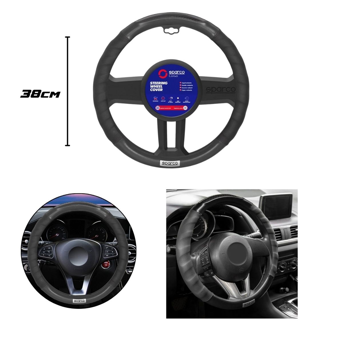 SPARCO - FUNDA TIMON SPARCO CUERO AZULNEGRO