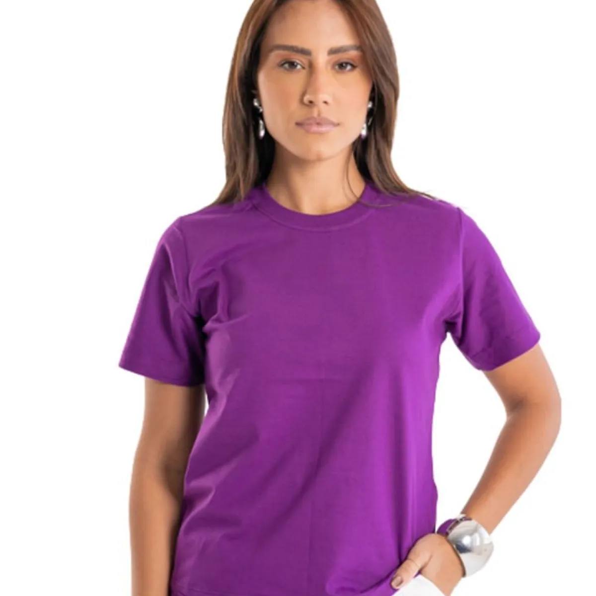 GENERICO - Polo Basico Morado para Mujer