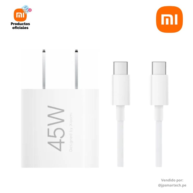 XIAOMI - Cargador Xiaomi 45W GaN USB-C , Carga Rapida PD 3.0, QC 3.0