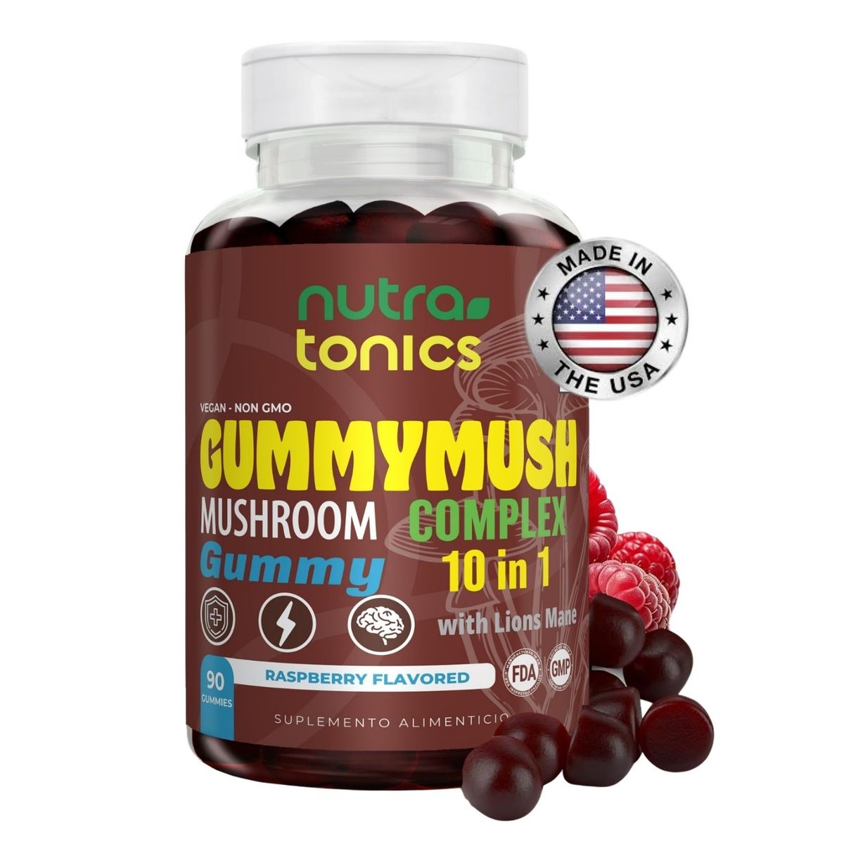 GENERICO - Melena de León, Cordyceps, Cola de Pavo Nutratonics 90 gomitas