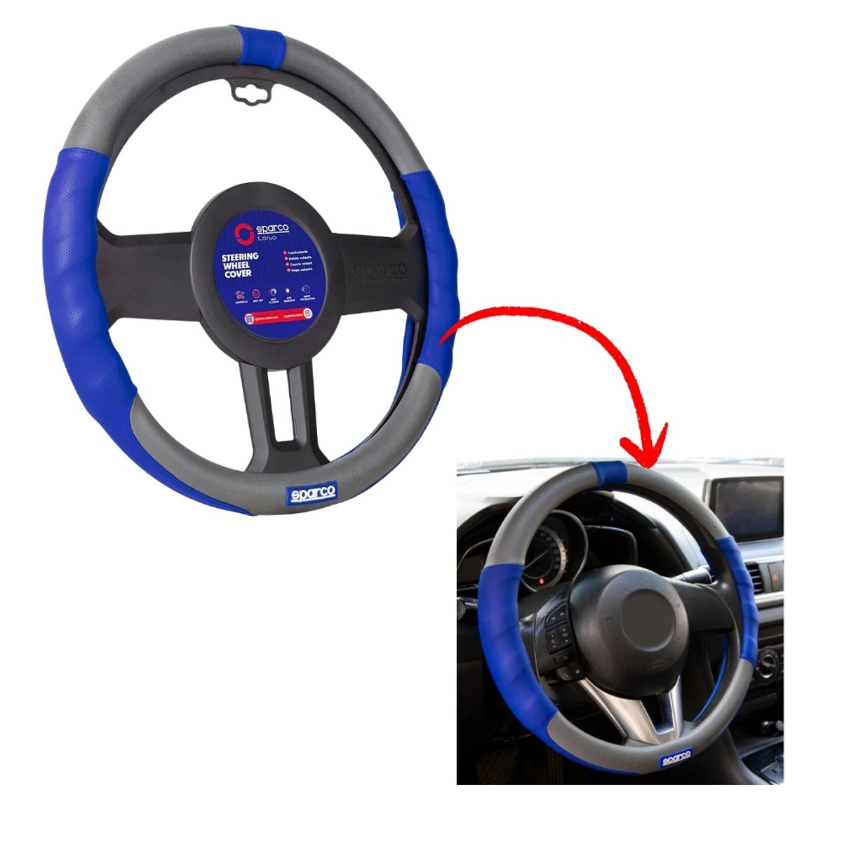 SPARCO - FUNDA TIMON SPARCO AZUL  GRIS SPC1103