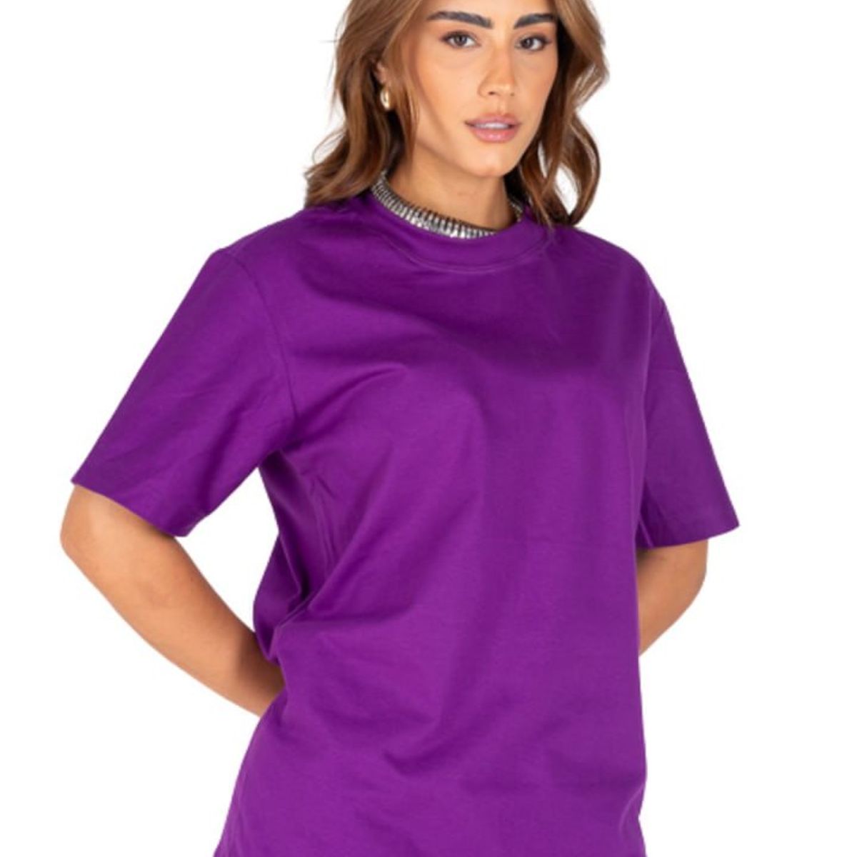 GENERICO - Polo Oversize Morado para mujer