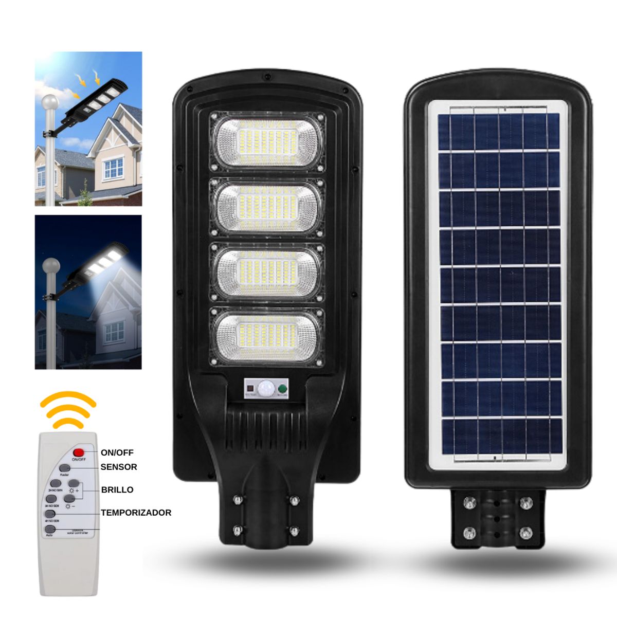 GENERICO - Reflector Solar LED 800W Ultra Potente con Control Remoto y Sensor