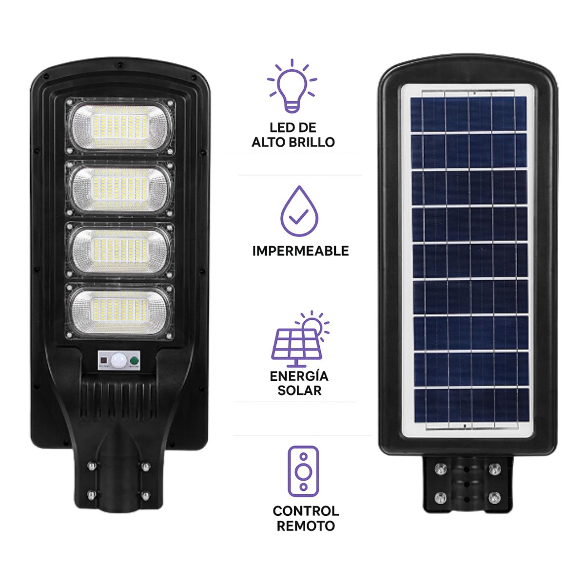 GENERICO - Reflector Solar LED 800W Ultra Potente con Control Remoto y Sensor