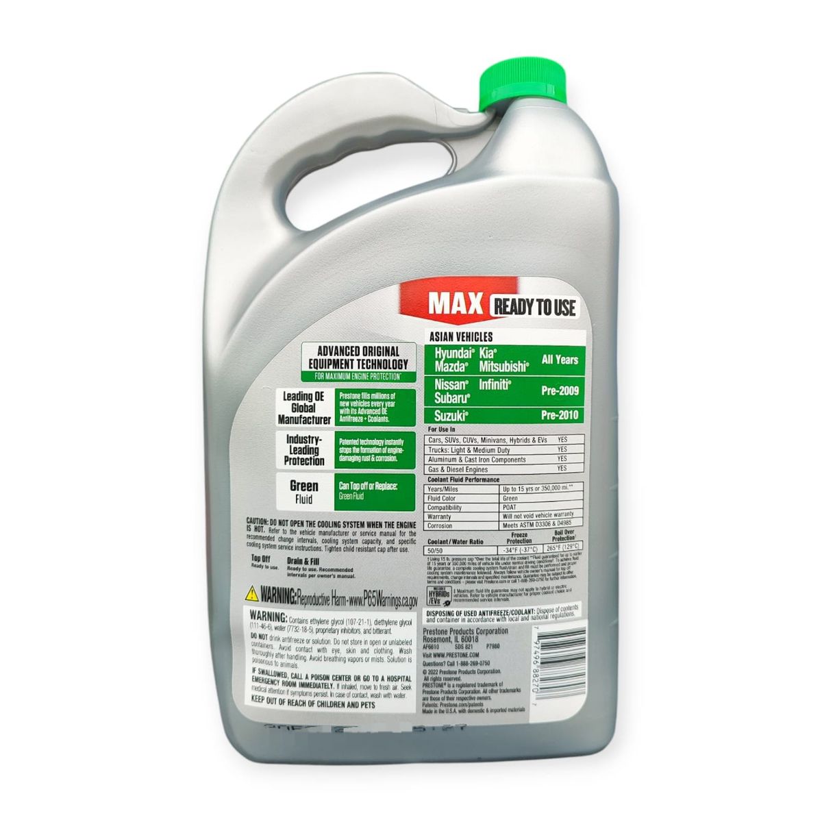PRESTONE - Refrigerante Anticongelante Asian Cars Prestone Max 50% Verde