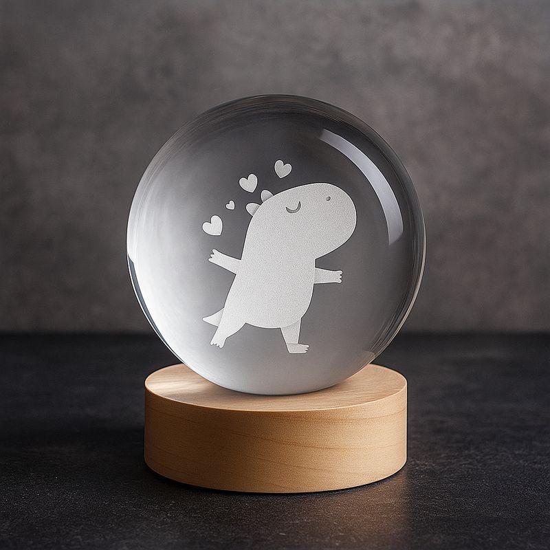 GENERICO - ESFERA DE CRISTAL GRANDE LÁMPARA LED 3D ADORNO CAPIBARA DECORATIVO GRANDE