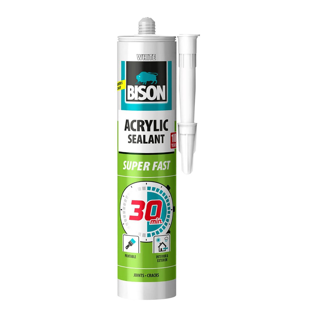 BISON - BISON ACRYLIC WHITE 30 MIN CQ 300ML*12