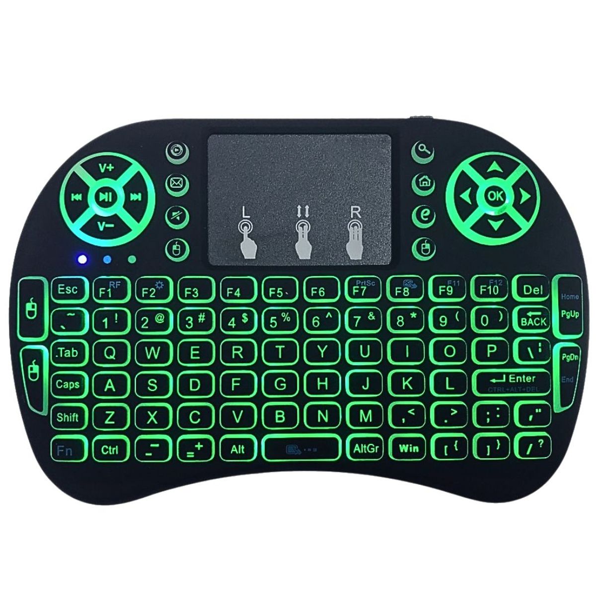 GENERICO - Mini Teclado Inalámbrico Retroiluminado RGB con Panel Táctil y USB