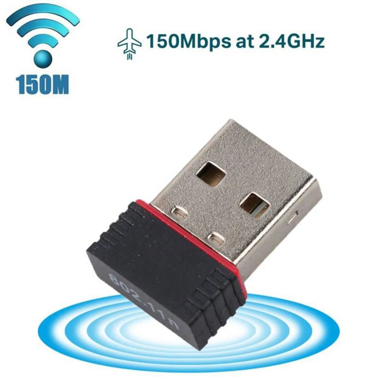 GENERICO - Receptor Inalámbrico de wifi Usb 150 Mbps Usb 2.0
