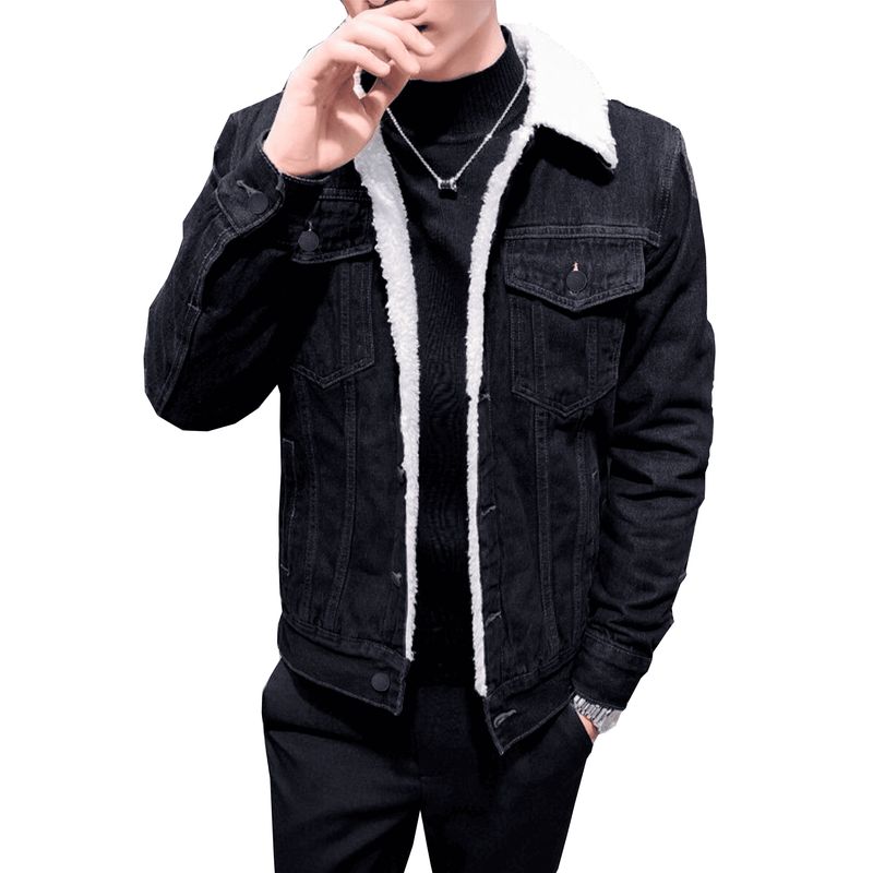 GENERICO - CASACA JEANS CON PELUCHE DE HOMBRE-